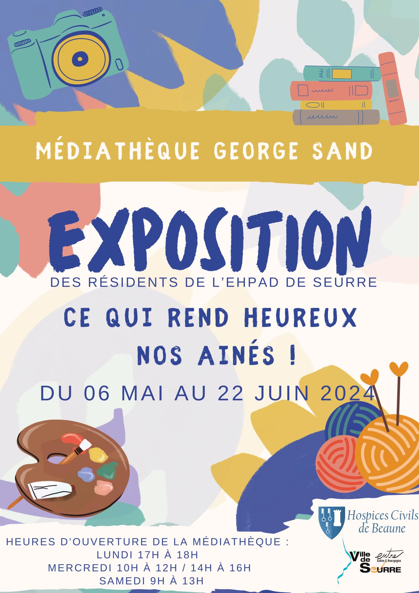 Médiathèque George Sand - Exposition des résidents de l'Ehpad