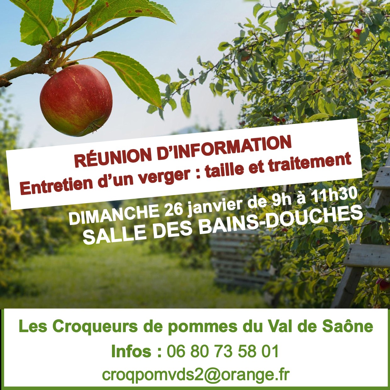 Les Croqueurs de pommes du Val de Saône - réunion d'information sur l'entretien d'un verger