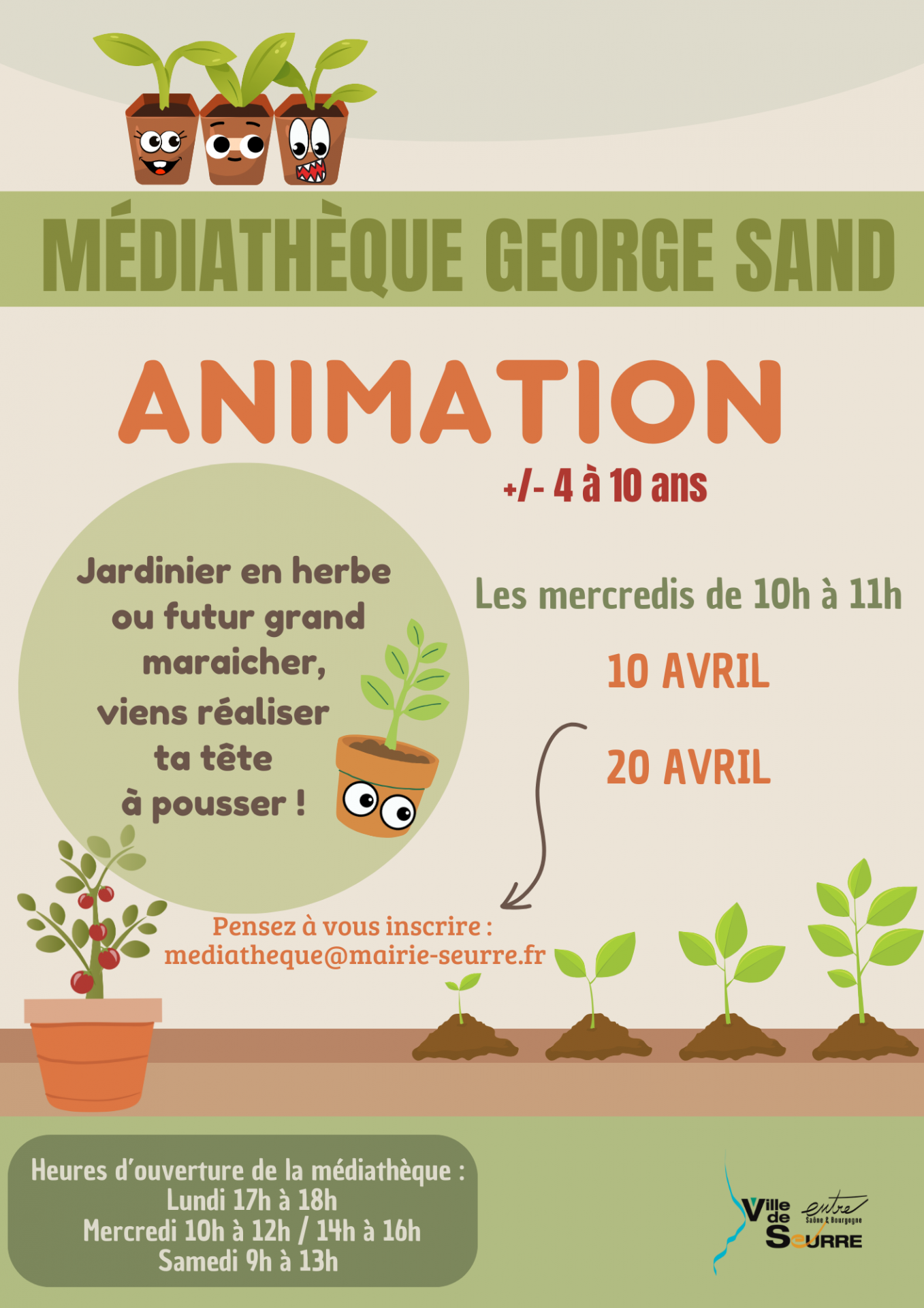 Médiathèque de Seurre - animation autour du jardinage