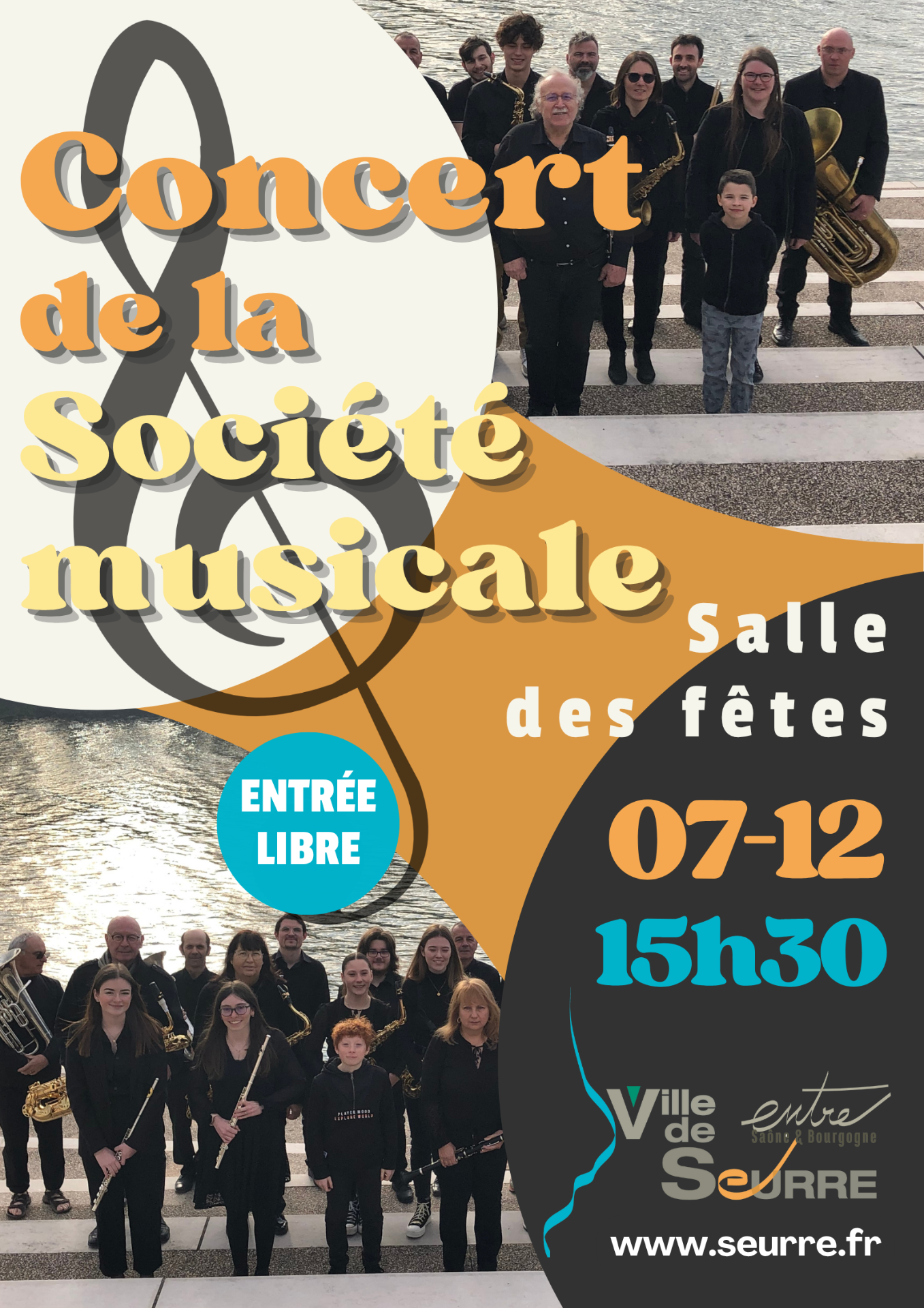 Affiche du concert d'hiver de la Société musicale de Seurre