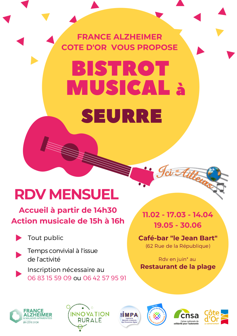 Affiche du bistrot musical organisé par l'associarion France Alzheimer