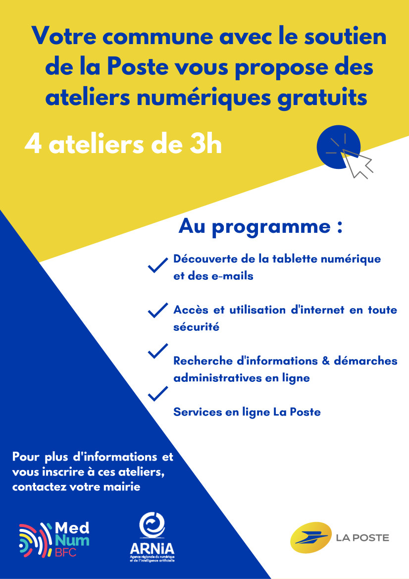 Ateliers numériques gratuits en mairie de Seurre