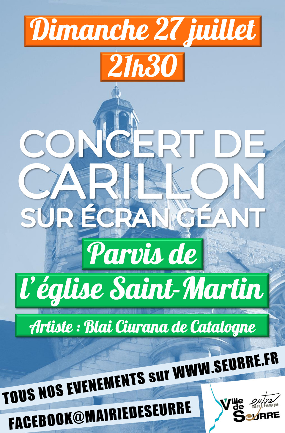 Affiche Concert de carillon 2025 à Seurre